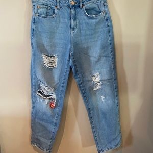 Garage distressed mom jeans